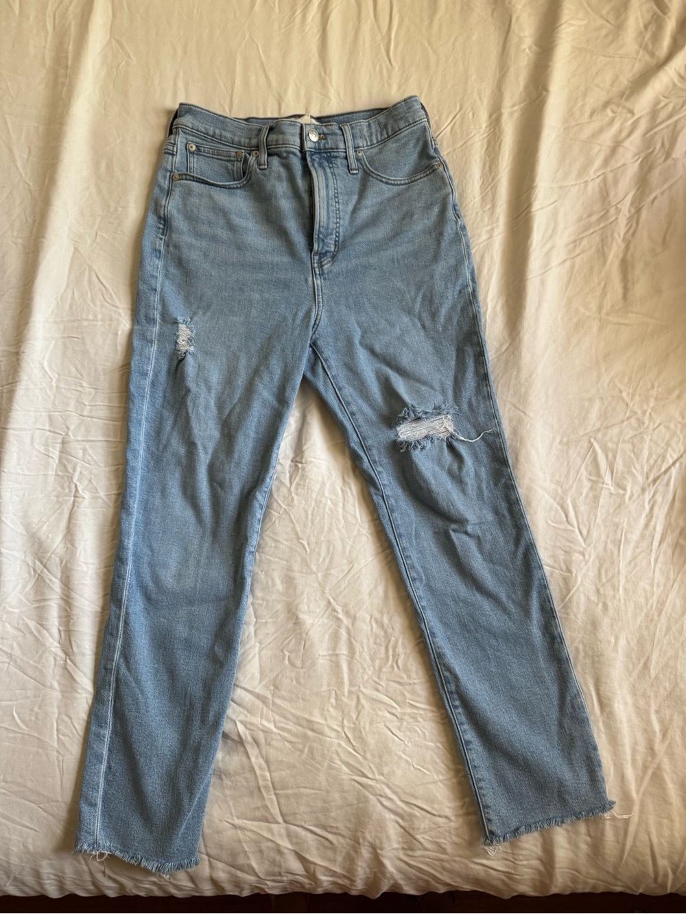 Madewell Light Blue Straight-Leg vintage Distressed Jeans